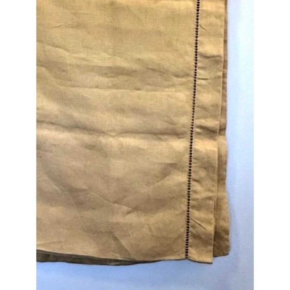 Vintage French Linen Hemstitch Table Runner 102 x 16